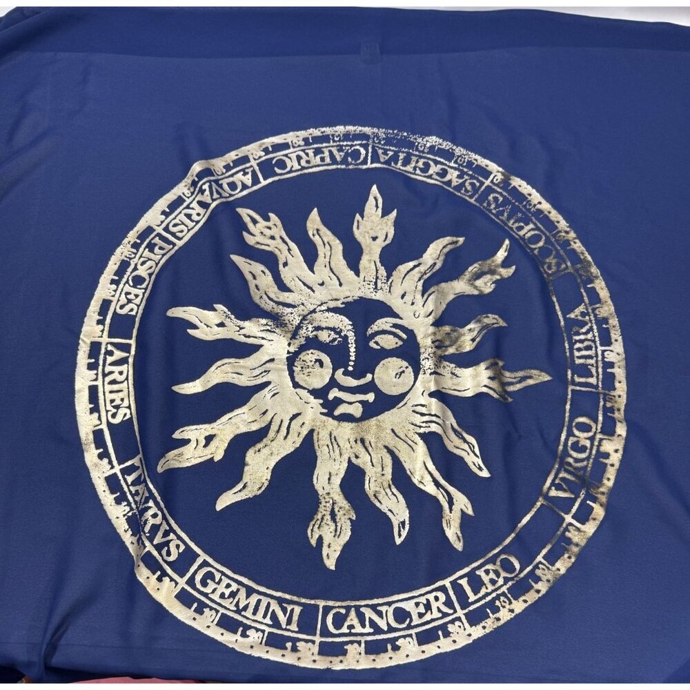 Vintage Hard to Find Victorias Secret Zodiac Sun Navy Blue Sarong Scarf Wrap‎ OS